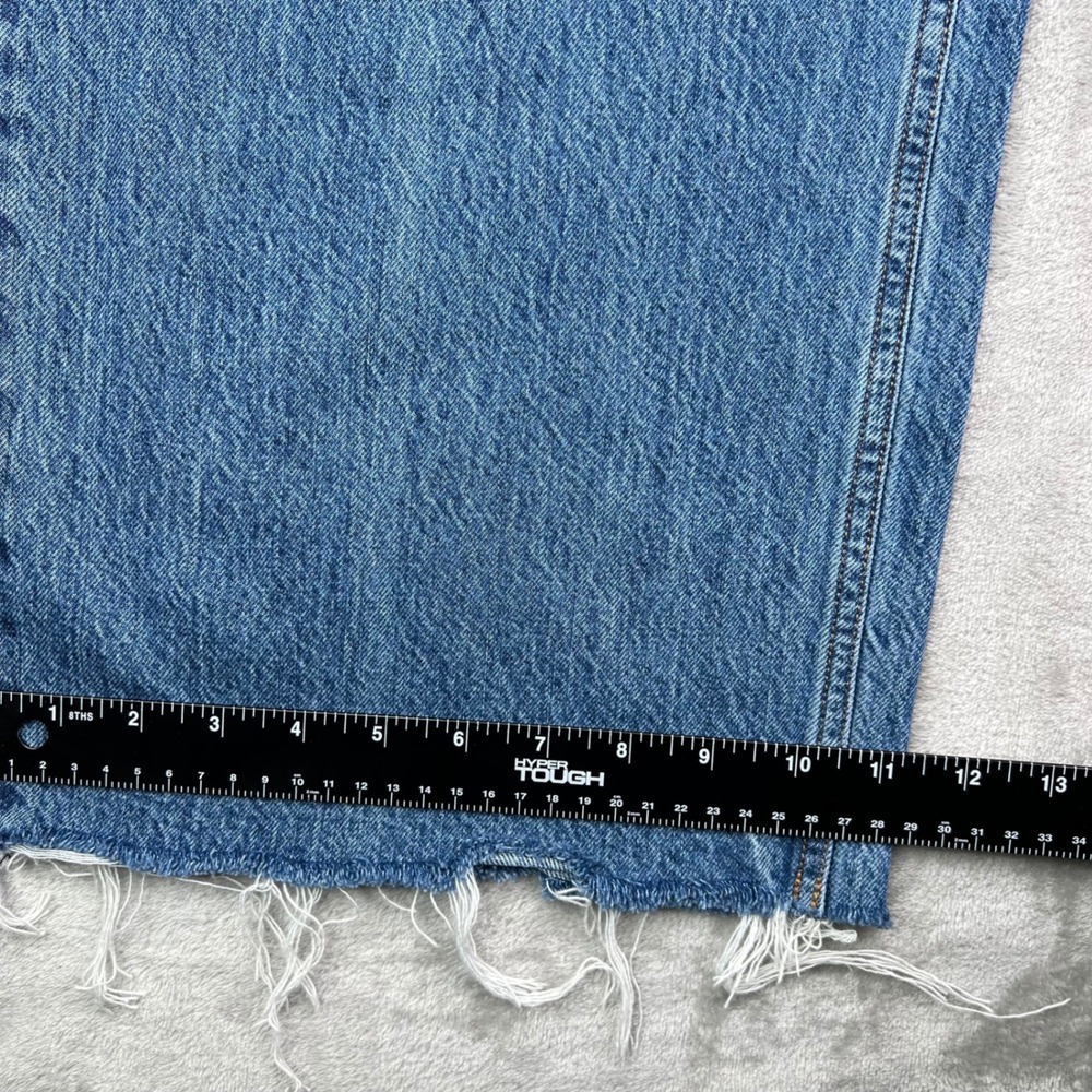 Abercrombie & Fitch Low Rise Ultra Loose Jeans Women 30 Long Medium Wash Raw Hem - Picture 8 of 14